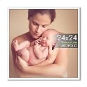 ArtzFolio Customized Wall Photo Frame D639 | Upload Your Photos | Extra Large Size | Gift for Birthday, Wife, Husband, Anniversary, Parents, Friends | White | 24x24 inch (61x61 cms)