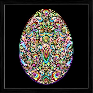 artzfolio easter egg psychedelic art design tabletop painting black frame 10 x 10 inch 25 x 25 cms