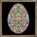 ArtzFolio Easter Egg Psychedelic Art Design Tabletop Painting Antique Golden Frame 6 x 6 inch (15 x 15 cms)