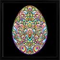ArtzFolio Easter Egg Psychedelic Art Design Tabletop Painting Black Frame 10 x 10 inch (25 x 25 cms)