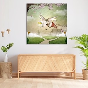 artzfolio fantasy bee in a spring scenery  peel amp stick vinyl wall sticker for home amp wall decoration  24 x 24 inch 61 x 61 cms