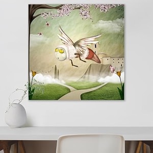 artzfolio fantasy bee in a spring scenery  peel amp stick vinyl wall sticker for home amp wall decoration  42 x 42 inch 107 x 107 cms