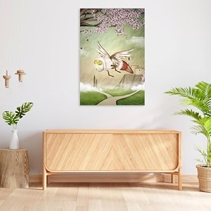 artzfolio fantasy bee in a spring scenery  peel amp stick vinyl wall sticker for home amp wall decoration  54 x 81 inch 137 x 206 cms