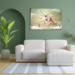 artzfolio fantasy bee in a spring scenery  peel amp stick vinyl wall sticker for home amp wall decoration  42 x 28 inch 107 x 71 cms