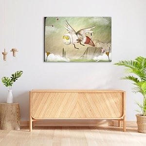 artzfolio fantasy bee in a spring scenery  peel amp stick vinyl wall sticker for home amp wall decoration  18 x 12 inch 46 x 30 cms