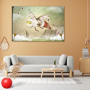 artzfolio fantasy bee in a spring scenery  peel amp stick vinyl wall sticker for home amp wall decoration  30 x 20 inch 76 x 51 cms