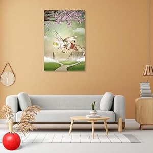 artzfolio fantasy bee in a spring scenery  peel amp stick vinyl wall sticker for home amp wall decoration  20 x 30 inch 51 x 76 cms