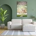 ArtzFolio Fantasy Bee in A Spring Scenery | Peel &amp; Stick Vinyl Wall Sticker for Home &amp; Wall Decoration | 48 x 72 inch (122 x 183 cms)