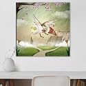 ArtzFolio Fantasy Bee in A Spring Scenery | Peel &amp; Stick Vinyl Wall Sticker for Home &amp; Wall Decoration | 42 x 42 inch (107 x 107 cms)