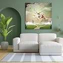 ArtzFolio Fantasy Bee in A Spring Scenery | Peel &amp; Stick Vinyl Wall Sticker for Home &amp; Wall Decoration | 16 x 16 inch (41 x 41 cms)