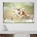 ArtzFolio Fantasy Bee in A Spring Scenery | Peel &amp; Stick Vinyl Wall Sticker for Home &amp; Wall Decoration | 54 x 36 inch (137 x 91 cms)