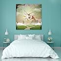 ArtzFolio Fantasy Bee in A Spring Scenery | Peel &amp; Stick Vinyl Wall Sticker for Home &amp; Wall Decoration | 48 x 48 inch (122 x 122 cms)