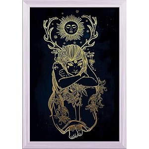 artzfolio female fairy of the nature tabletop painting white frame 8 x 113 inch 20 x 29 cms