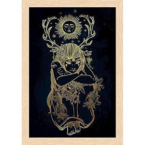 artzfolio female fairy of the nature tabletop painting natural brown frame 6 x 83 inch 15 x 21 cms
