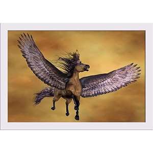 artzfolio gruella pegasus  paper wall poster white frame with acrylic glass  19 x 13 inch 48 x 33 cms
