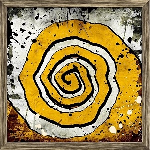 artzfolio grunge twisted art d1  premium canvas painting for bedroom amp living room  antique golden wood frame  20 x 20 inch 51 x 51 cms