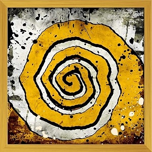 artzfolio grunge twisted art d1  premium canvas painting for bedroom amp living room  golden wood frame  24 x 24 inch 61 x 61 cms