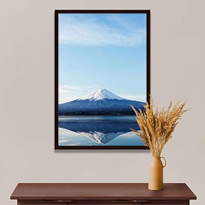 artzfolio an inverted image of mount fuji  canvas painting for bedroom amp living room  dark brown frame  20 x 30 inch 51 x 76 cms