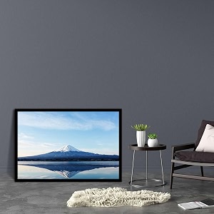 artzfolio an inverted image of mount fuji  canvas painting for bedroom amp living room  black frame  36 x 24 inch 91 x 61 cms