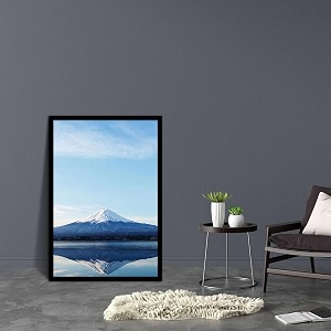 artzfolio an inverted image of mount fuji  canvas painting for bedroom amp living room  black frame  16 x 24 inch 41 x 61 cms