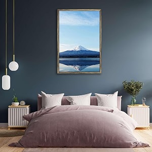 artzfolio an inverted image of mount fuji  canvas painting for bedroom amp living room  antique golden frame  24 x 36 inch 61 x 91 cms