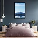 ArtzFolio An Inverted Image Of Mount Fuji | Canvas Painting for Bedroom &amp; Living Room | Black Frame | 12 x 18 inch (30 x 46 cms)