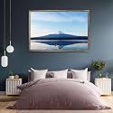 ArtzFolio An Inverted Image Of Mount Fuji | Canvas Painting for Bedroom &amp; Living Room | Antique Golden Frame | 30 x 20 inch (76 x 51 cms)