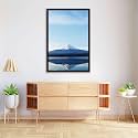 ArtzFolio An Inverted Image Of Mount Fuji | Canvas Painting for Bedroom &amp; Living Room | Dark Brown Frame | 12 x 18 inch (30 x 46 cms)