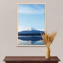 ArtzFolio An Inverted Image Of Mount Fuji | Canvas Painting for Bedroom &amp; Living Room | Natural Brown Frame | 20 x 30 inch (51 x 76 cms)
