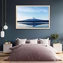 ArtzFolio An Inverted Image Of Mount Fuji | Canvas Painting for Bedroom &amp; Living Room | Natural Brown Frame | 24 x 16 inch (61 x 41 cms)