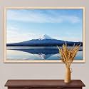 ArtzFolio An Inverted Image Of Mount Fuji | Canvas Painting for Bedroom &amp; Living Room | Natural Brown Frame | 30 x 20 inch (76 x 51 cms)