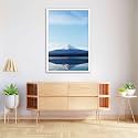 ArtzFolio An Inverted Image Of Mount Fuji | Canvas Painting for Bedroom &amp; Living Room | White Frame | 12 x 18 inch (30 x 46 cms)