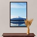 ArtzFolio An Inverted Image Of Mount Fuji | Canvas Painting for Bedroom &amp; Living Room | Dark Brown Frame | 20 x 30 inch (51 x 76 cms)
