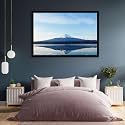 ArtzFolio An Inverted Image Of Mount Fuji | Canvas Painting for Bedroom &amp; Living Room | Black Frame | 30 x 20 inch (76 x 51 cms)