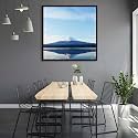 ArtzFolio An Inverted Image Of Mount Fuji | Canvas Painting for Bedroom &amp; Living Room | Dark Brown Frame | 24 x 24 inch (61 x 61 cms)
