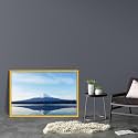 ArtzFolio An Inverted Image Of Mount Fuji | Canvas Painting for Bedroom &amp; Living Room | Golden Frame | 18 x 12 inch (46 x 30 cms)
