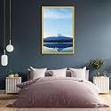 ArtzFolio An Inverted Image Of Mount Fuji | Canvas Painting for Bedroom &amp; Living Room | Golden Frame | 20 x 30 inch (51 x 76 cms)