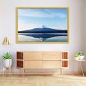 ArtzFolio an Inverted Image of Mount Fuji Canvas Painting Golden Synthetic Frame 23.5inch x 16inch (59.7cms x 40.6cms)