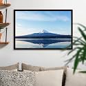 ArtzFolio An Inverted Image Of Mount Fuji | Canvas Painting for Bedroom &amp; Living Room | Dark Brown Frame | 36 x 24 inch (91 x 61 cms)