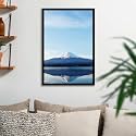 ArtzFolio An Inverted Image Of Mount Fuji | Canvas Painting for Bedroom &amp; Living Room | Black Frame | 20 x 30 inch (51 x 76 cms)