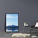 ArtzFolio An Inverted Image Of Mount Fuji | Canvas Painting for Bedroom &amp; Living Room | Black Frame | 16 x 24 inch (41 x 61 cms)