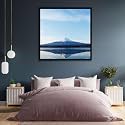 ArtzFolio An Inverted Image Of Mount Fuji | Canvas Painting for Bedroom &amp; Living Room | Black Frame | 12 x 12 inch (30 x 30 cms)