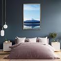 ArtzFolio An Inverted Image Of Mount Fuji | Canvas Painting for Bedroom &amp; Living Room | Antique Golden Frame | 24 x 36 inch (61 x 91 cms)