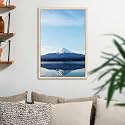ArtzFolio An Inverted Image Of Mount Fuji | Canvas Painting for Bedroom &amp; Living Room | Natural Brown Frame | 16 x 24 inch (41 x 61 cms)