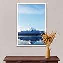 ArtzFolio An Inverted Image Of Mount Fuji | Canvas Painting for Bedroom &amp; Living Room | White Frame | 20 x 30 inch (51 x 76 cms)