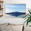 ArtzFolio An Inverted Image Of Mount Fuji | Canvas Painting for Bedroom &amp; Living Room | Natural Brown Frame | 17.5 x 12 inch (44 x 30 cms)