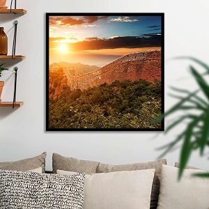 artzfolio the landmark great wall of china amp beijing d3  canvas painting for bedroom amp living room  black frame  20 x 20 inch 51 x 51 cms