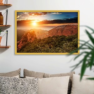 artzfolio the landmark great wall of china amp beijing d3  canvas painting for bedroom amp living room  golden frame  30 x 20 inch 76 x 51 cms