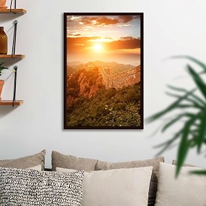 artzfolio the landmark great wall of china amp beijing d3  canvas painting for bedroom amp living room  dark brown frame  16 x 24 inch 41 x 61 cms