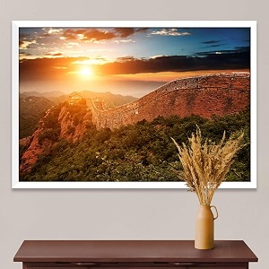 artzfolio the landmark great wall of china amp beijing d3  canvas painting for bedroom amp living room  white frame  175 x 12 inch 44 x 30 cms